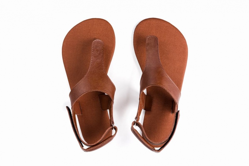 Pánské Sandály Ahinsa Simple Barefoot Hnědé | UDC7753BA